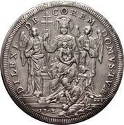 1 Piastra - Clemente XI DILEXI DECOREM DOMVS TVAE - Santa Maria in Trastevere, Vatican City, 1702 reverse image
