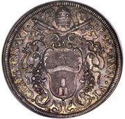 1 Piastra - Clemente XI Christmas mass; Mask obverse image