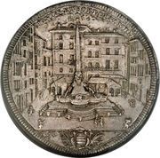 1 Piastra - Clemente XI FONTIS ET FORI ORNAMENTO - Piazza, Vatican City, 1713 reverse image