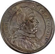 1 Piastra - Clemente XI Bust - Papal arms obverse image
