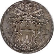 1 Piastra - Clemente XI Bust - Papal arms, Vatican City, 1715 reverse image