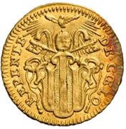 ½ Zecchino - Benedict XIV Jubilee, Vatican City, 1750 reverse image