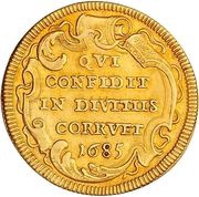 1 Doppia - Innocent XI, Vatican City, 1685 reverse image