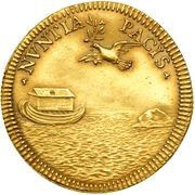 1 Doppia - Innocenzo XII NVNTIA PACIS - Peace of Ryswick, Vatican City, 1697 reverse image