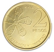 2 Pesos, Argentina, 2018 reverse image