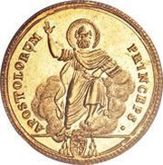 1 Doppia - Pio VII APOSTOLORUM PRINCEPS - St. Peter - Plain shield, Vatican City, 1815-1823 reverse image