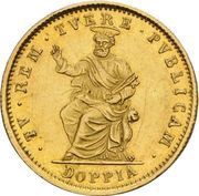 1 Doppia - Gregorio XVI TV REM TVERE PVBLICAM - St. Peter, Vatican City, 1833 reverse image