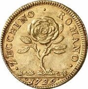 1 Zecchino - Benedict XIII, Vatican City, 1729 reverse image