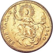 1 Zecchino Sede Vacante, Vatican City, 1740 reverse image