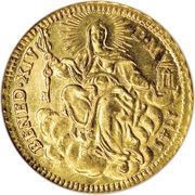 1 Zecchino - Benedetto XIV REPENTE DE CŒLO - Holy Mother Church - Long shield obverse image