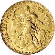 1 Zecchino - Benedetto XIV REPENTE DE CŒLO - Holy Mother Church - Jubilee obverse image