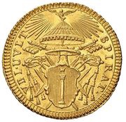 1 Zecchino Sede Vacante, Vatican City, 1758 reverse image