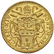 1 Zecchino - Clemente XIV FIAT PAX IN VIRTVTE TVA obverse image