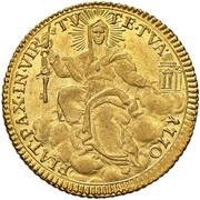 1 Zecchino - Clemente XIV FIAT PAX IN VIRTVTE TVA, Vatican City, 1769-1773 reverse image