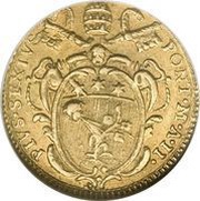 1 Zecchino - Pius VI Oval shield obverse image