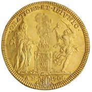 1 Quadrupla - Clement XI, Vatican City, 1706 reverse image