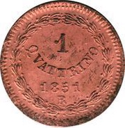 1 Quattrino - Pio IX, Vatican City, 1851-1854 reverse image