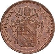 ½ Baiocco - Pio IX Ornate shield obverse image