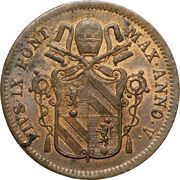1 Baiocco - Pio IX Closed wreath obverse image