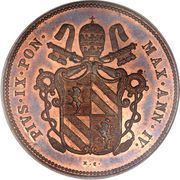 2 Baiocchi - Pio IX Closed wreath obverse image