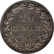 20 Baiocchi - Gregorio XVI, Vatican City, 1835-1846 reverse image