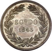 1 Scudo - Gregory XVI, Vatican City, 1835-1846 reverse image
