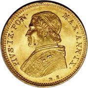 1 Scudo d'Oro - Pio IX Smaller diameter obverse image