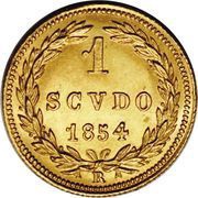 1 Scudo d'Oro - Pio IX Smaller diameter, Vatican City, 1853-1857 reverse image