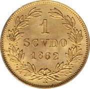 1 Scudo d'Oro - Pio IX Larger diameter, Vatican City, 1858-1865 reverse image