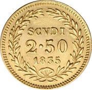 2½ Scudi - Gregorio XVI, Vatican City, 1835-1846 reverse image