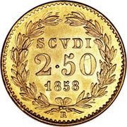 2½ Scudi - Pio IX, Vatican City, 1848-1863 reverse image