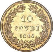 10 Scudi - Gregorio XVI, Vatican City, 1835-1845 reverse image