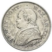 1 Lira - Pius IX Small bust obverse image