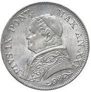 1 Lira - Pius IX Medium bust obverse image