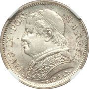 1 Lira - Pius IX Large bust; PON M obverse image