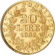 20 Lire - Pius IX reverse image