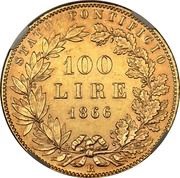 100 Lire - Pius IX reverse image