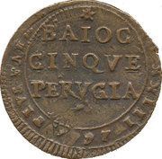 5 Baiocchi - Pius VI, Vatican City, 1797-1798 reverse image