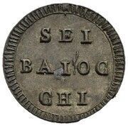 6 Baiocchi - Pius VI Terni, Vatican City, 1797 reverse image