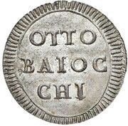 8 Baiocchi - Pius VI Terni, Vatican City, 1797 reverse image
