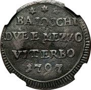 2½ Baiocchi - Pius VI Small bust, Vatican City, 1797-1798 reverse image