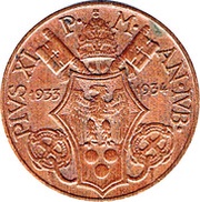 5 Centesimi - Pius XI Jubilee obverse image