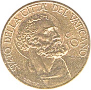 10 Centesimi - Pivs XII reverse image