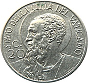 20 Centesimi - Pivs XII reverse image