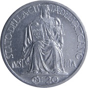 20 Centesimi - Pivs XII reverse image