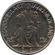 1 Lira - Pivs XII reverse image