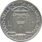 1 Lira - Pius XII Jubilee reverse image