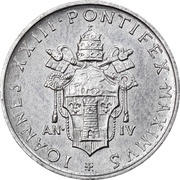 1 Lira - Ioannes XXIII Second Ecumenical Council obverse image