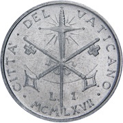 1 Lira - Pavlvs VI reverse image