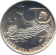 1 Lira - Pavlvs VI, Vatican City, 1969 reverse image